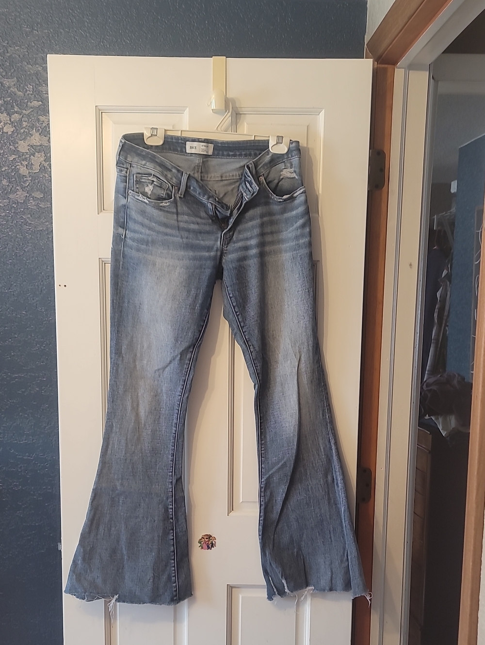BKE Light Blue Flare Jeans with Faded Wash